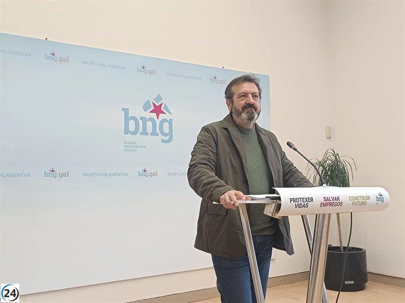 Bará (BNG) advierte que la falta de presupuesto estatal retrasará proyectos en Galicia.