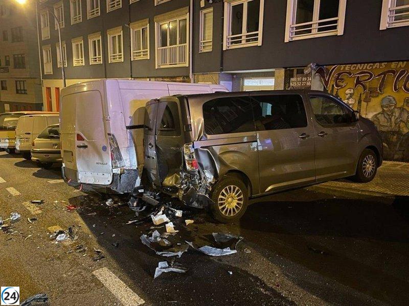 Conductor capturado tras colisionar con tres vehículos y huir en Culleredo