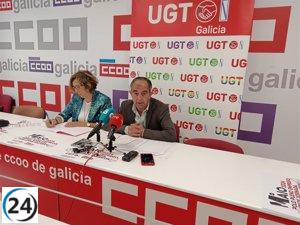 Los sindicatos UGT y CC.OO. convocan múltiples manifestaciones por el 1 de mayo exigiendo reducción de jornada y aumento salarial.
