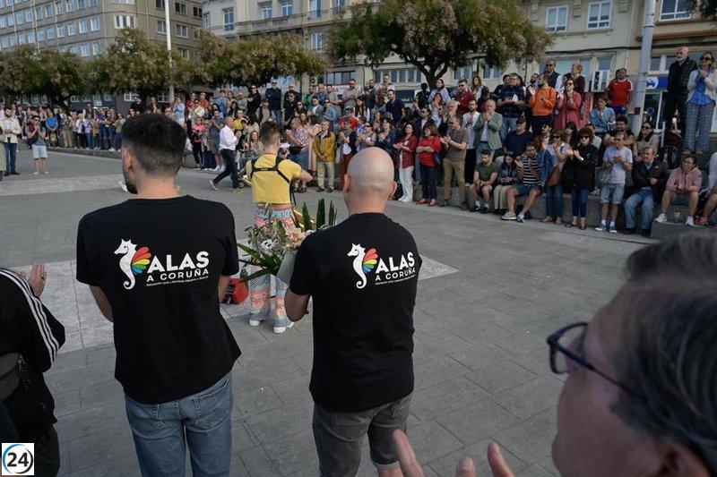 Homenaje a Samuel Luiz en A Coruña a tres años de su asesinato.