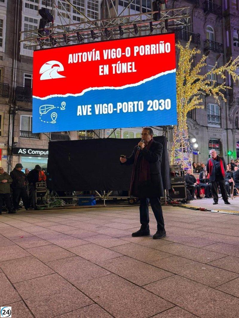 Caballero acusa al PP y Rueda de intentar frenar el AVE Vigo-Oporto.