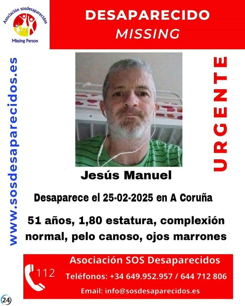 Desaparece en A Coruña un hombre de 51 años desde febrero.