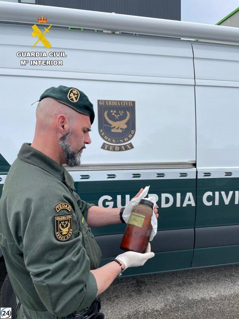 Se retira un envase de ácido explosivo en planta de residuos de Padrón, A Coruña.