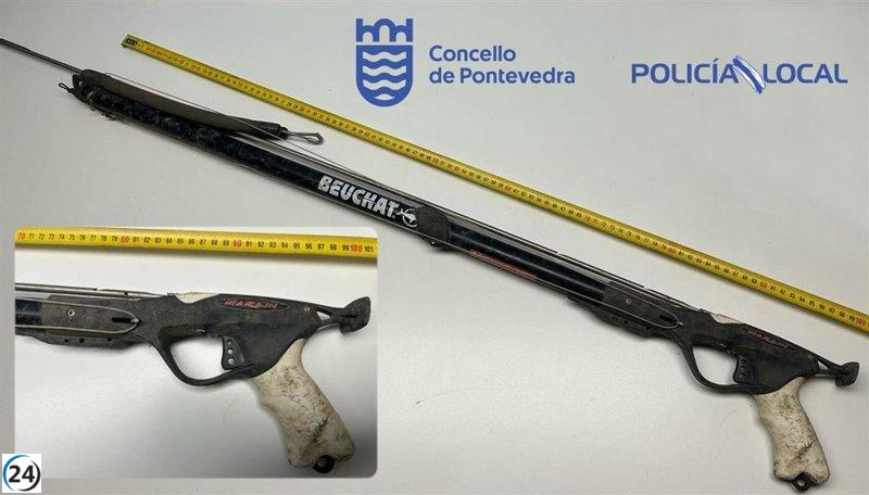 Detenido en Pontevedra por transportar un arpón de pesca sin la debida licencia.