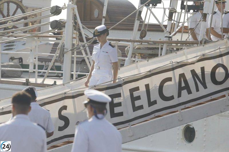 El Juan Sebastián de Elcano llega a Ferrol con Leonor a bordo, en su casi final del crucero de formación.