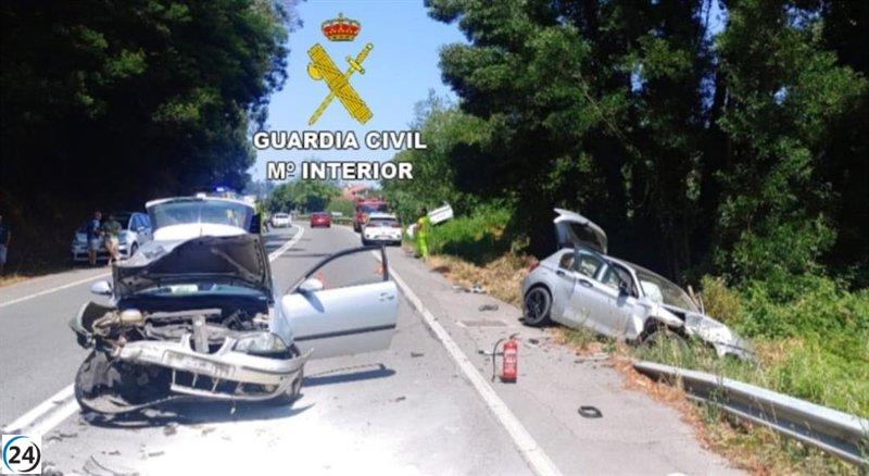 Accidente en Cangas: tres vehículos colisionan y hay seis heridos leves.
