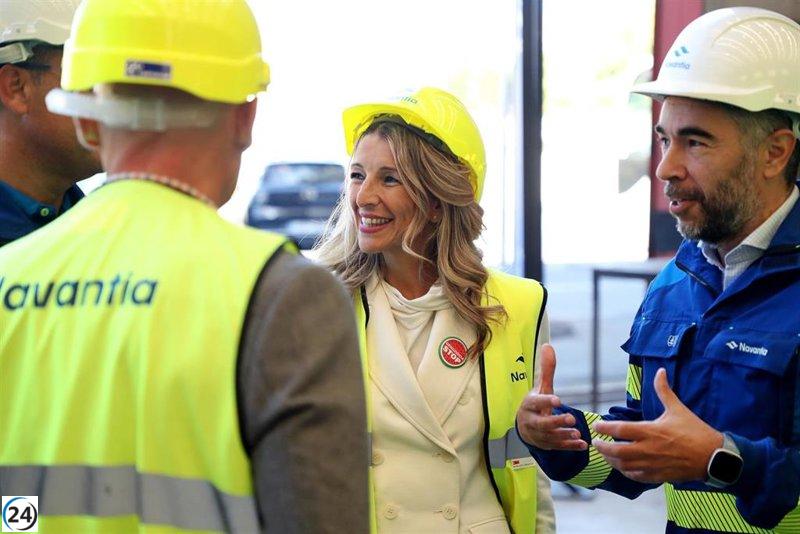 Yolanda Díaz aboga por un nuevo dique techado en Navantia Ferrol para potenciar la producción.