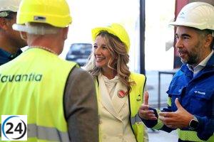 Yolanda Díaz aboga por un nuevo dique techado en Navantia Ferrol para potenciar la producción.