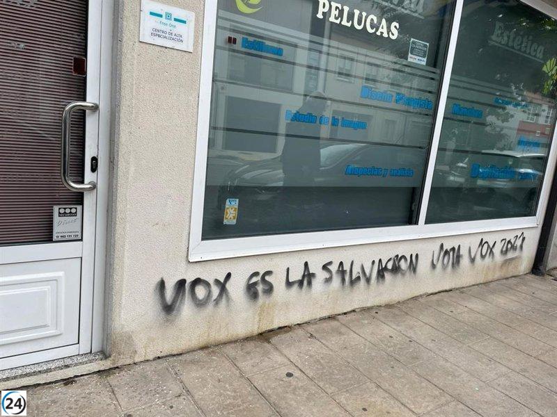 Sede del PSOE en Lugo sufre nuevo acto de vandalismo y denuncia un aumento de la violencia política.