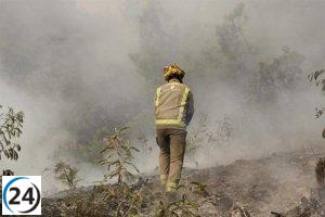 Nuevo incendio en A Gudiña arrasa más de 20 hectáreas y sugiere una repetición del fuego del domingo.