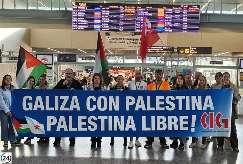 Manifestaciones en Galicia contra empresas y paros sindicales por la huelga palestina.