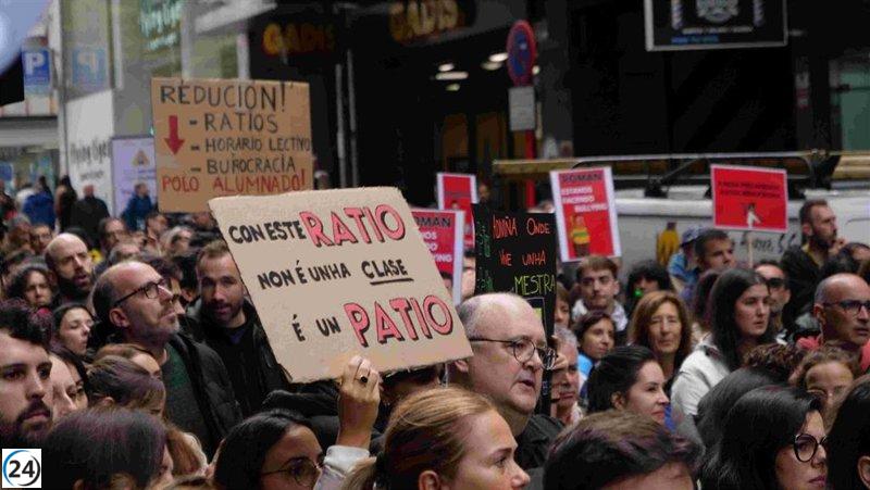 Cierre del segundo día de huelga educativa de la CIG-Ensino: mayor participación que en la jornada anterior.