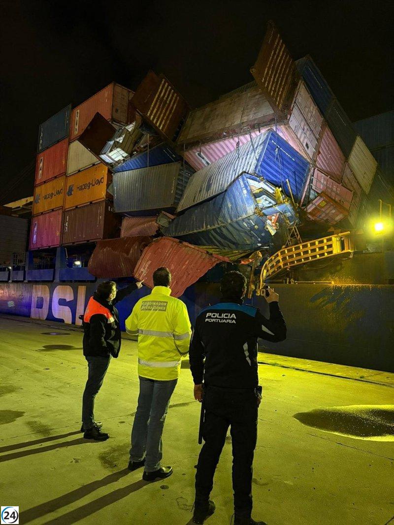 Portacontenedores atraca en Vigo tras corrimiento de carga; sin riesgo ambiental.
