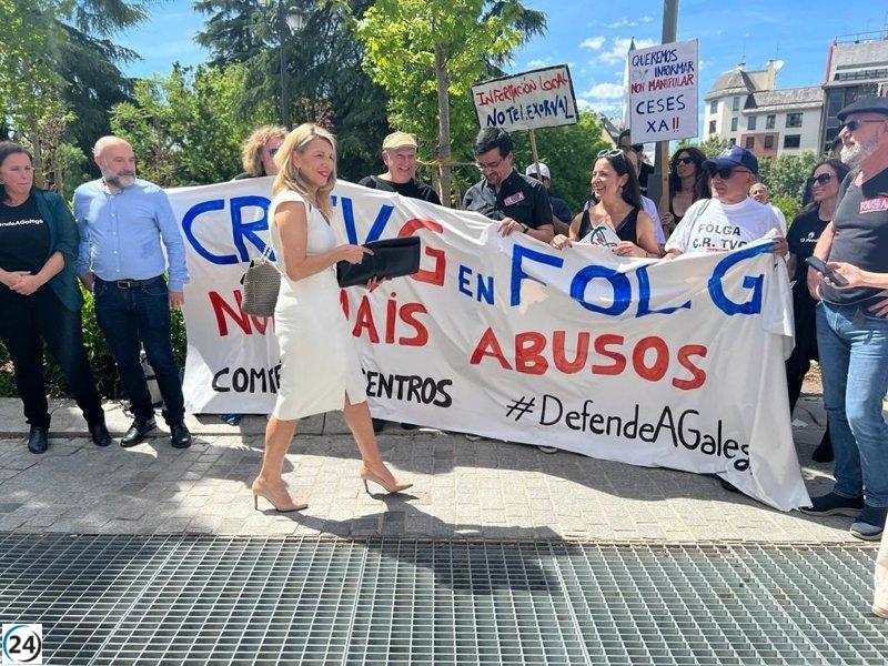 Huelga afecta programas de CRTVG y protesta frente al Senado con foco en Feijóo.