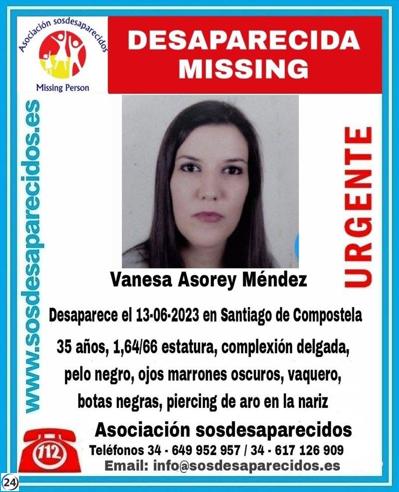 Buscan a mujer de 35 años desaparecida en Santiago de Compostela.