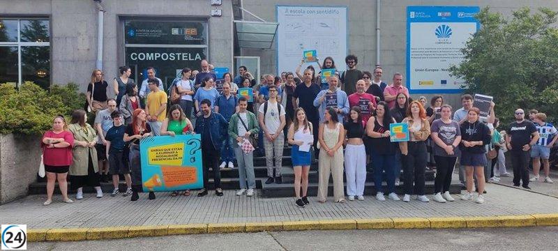 Profesores gallegos protestan contra la oferta de FP en el próximo curso.