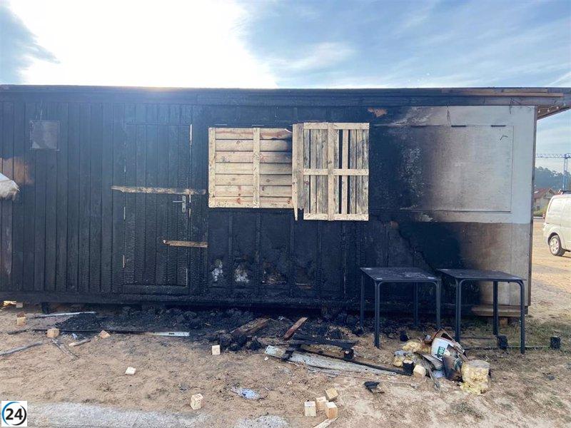 Chiringuito en Playa América, Nigrán sufre daños en incendio provocado