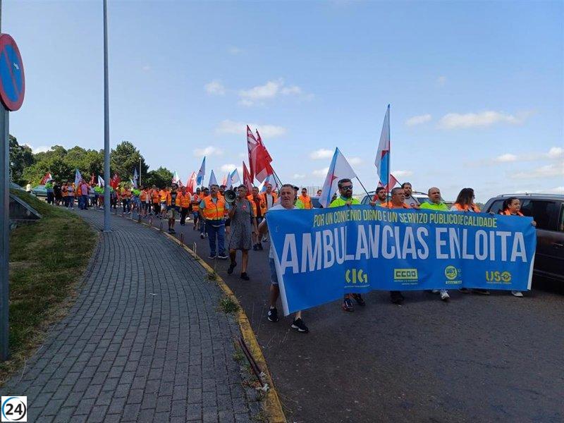 Huelga de empleados de ambulancias en Galicia con seguimiento