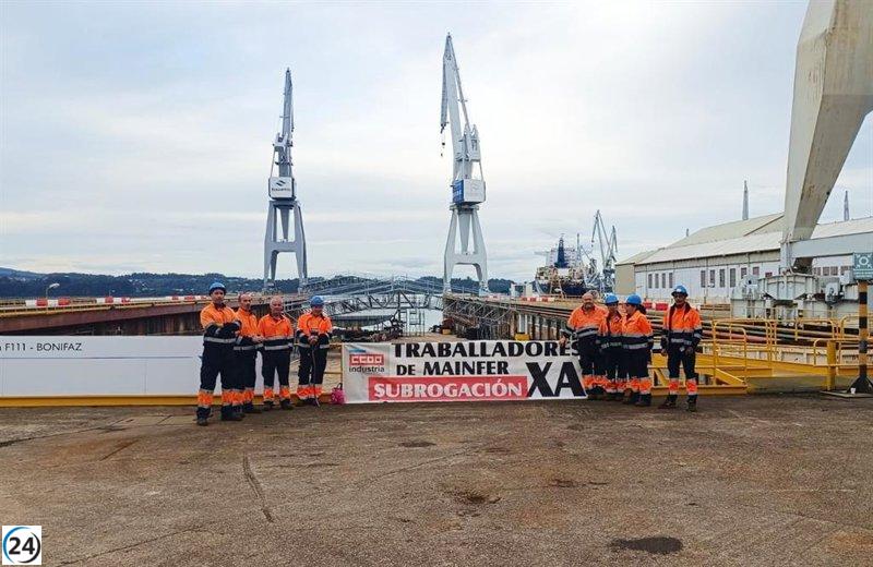 Trabajadores de Mainfer interrumpen acceso a Navantia Ferrol durante dos horas