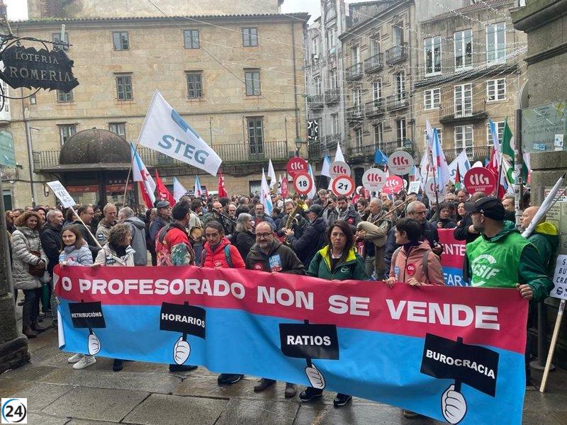 Profesores gallegos se unen en nuevas manifestaciones contra el acuerdo de reducción de ratios y horarios