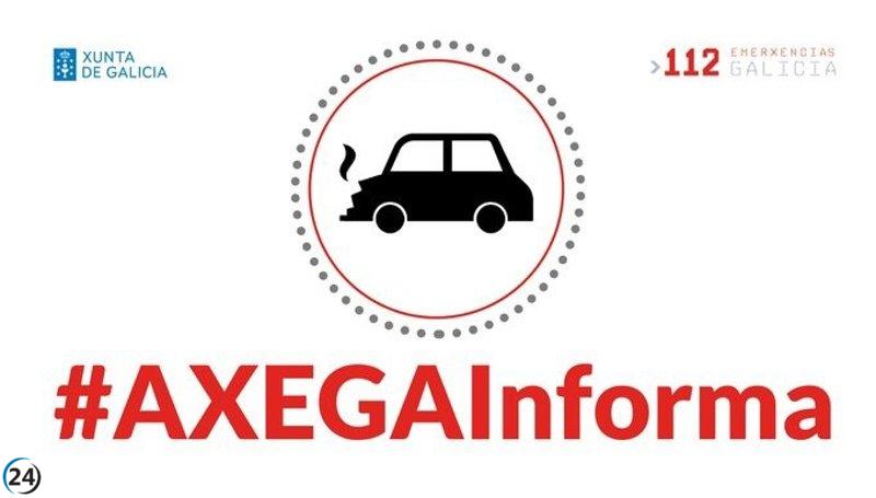 Sin heridos graves, trece personas salen ilesas luego de un accidente de autobús escolar en Amoeiro, Ourense.